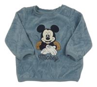 Modrošedá rebrovaná zamatová mikina s Mickey C&A
