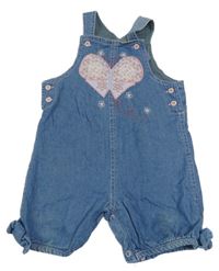 Modré riflové laclové podšité kraťasy s motýlkem M&Co