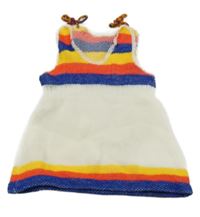 Bielo-farebné pletené šaty