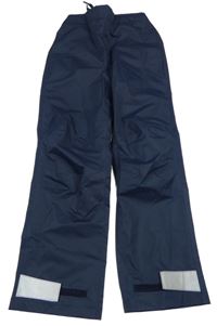 Tmavomodré šusťákové nepromokavé funkční podšité kalhoty TCM