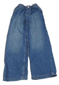 Modré paper bag wide leg waist rifle H&M