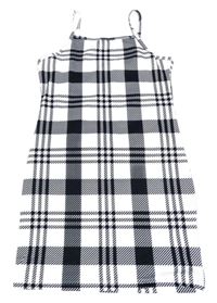 Čierno-biele kockované šaty