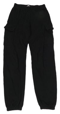 Černé cargo tepláky H&M