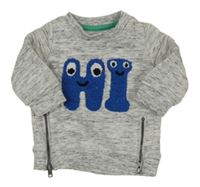 Šedo-bílo-černá melírovaná mikina s písmenky F&F