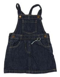 Tmavomodrá rifľová na traká sukňa lupilu