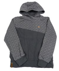 Tmavosivá mikina so srdiečkami a kapucňou YIGGA