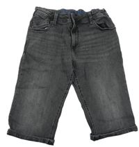 Tmavošedé slim fit riflové kraťasy BLUE RIDGE