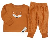 Nové - 2Set - Cihlová fleecová mikina s liškou + vzorované kalhoty St. Bernard