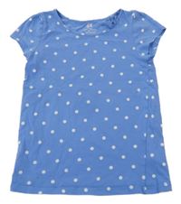 Modré bodkovaná é tričko s mašličkou H&M