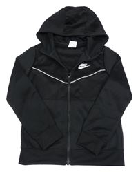 Černá propínací sportovní mikina s logem a kapucí Nike