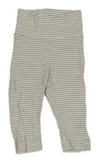 Bielo-hnedé rebrované tepláky H&M