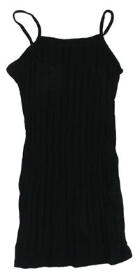 Čierne rebrované šaty Shein