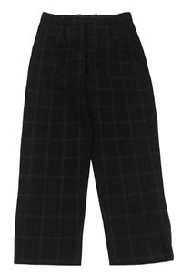Černé kostkované loose chino slavnostní kalhoty H&M