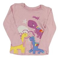 Růžové triko s dinosaury Dunnes