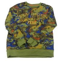 Kaki-farebná army mikina s nápisom F&F