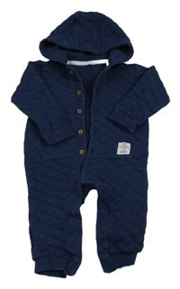 Tmavomodrá prešívaná tepláková kombinéza s kapucňou M&S