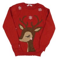 Červený sveter so srnkou Primark