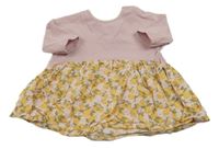 Staroružové bavlněno/plátěné šaty s citrónmi Next