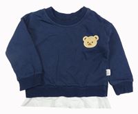 Tmavomodrá mikina s medvěďom a trikem