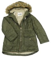 Khaki šusťáková zimní parka s kapucí Nutmeg