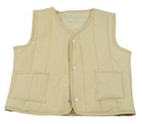 Béžová prošívaná šusťáková zateplená vesta