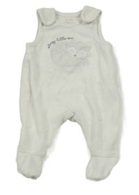 Smetanové žebrované sametové dupačky s líškou C&A