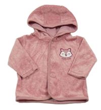 Staroružová melírovaná zamatová prepínaci mikina s líškou a kapucňou Orsolino