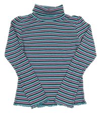 Azurovo-fuchsiovo-černý pruhovaný rolák C&A