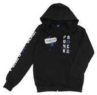 Čierna prepínaci mikina s nápisom a kapucňou Y.F.K.