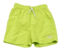 Limetkové plážové kraťasy s nápisem George