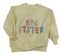 Béžová mikina s nápisom a srdiečkami