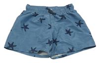 Tmavomodré plážové kraťasy s hvězdicemi H&M