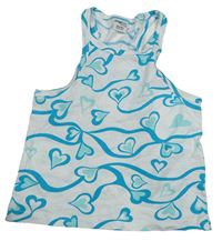 Biely crop top so srdiečkami Page One Young