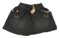 Nové - Tmavosivá rifľová sukňa s tigrami Next