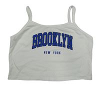Biely crop top s nápisom Shein