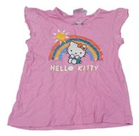Růžové pyžamové tričko s Hello Kitty a duhou Sanrio
