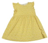 Žlté kvetované bavlnené šaty H&M
