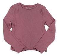 Starorůžové žebrované triko PRIMARK