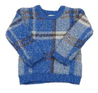 Modro-sivý kockovaný sveter Primark