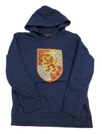 Tmavomodrá mikina s potlačou a kapucí - Harry Potter