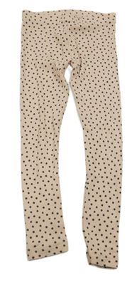 Pudrové puntíkaté žebrované legíny George