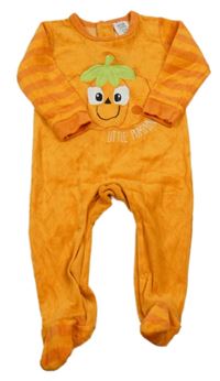 Oranžový sametový overal s dýní 