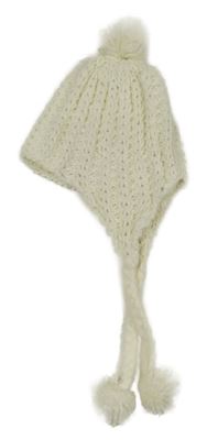 Biela pletená čapica s brmbolcom