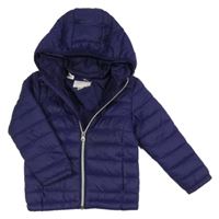 Fialová šusťáková prošívaná zateplená bunda s kapucí Lupilu