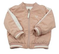 Světlerůžová šusťáková zateplená oboustranná bunda C&A