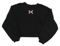 Čierna crop mikina s mašličkou H&M