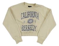 Svetlobéžová crop mikina s nápisom