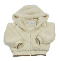 Smetanový kožešinový podšitý kabátek s kapucňou Primark