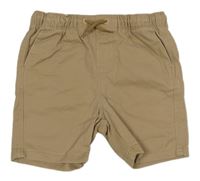 Oříškové plátěné kraťasy Peacocks