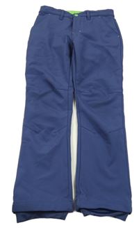 Tmavomodré sofsthellové zateplené kalhoty 